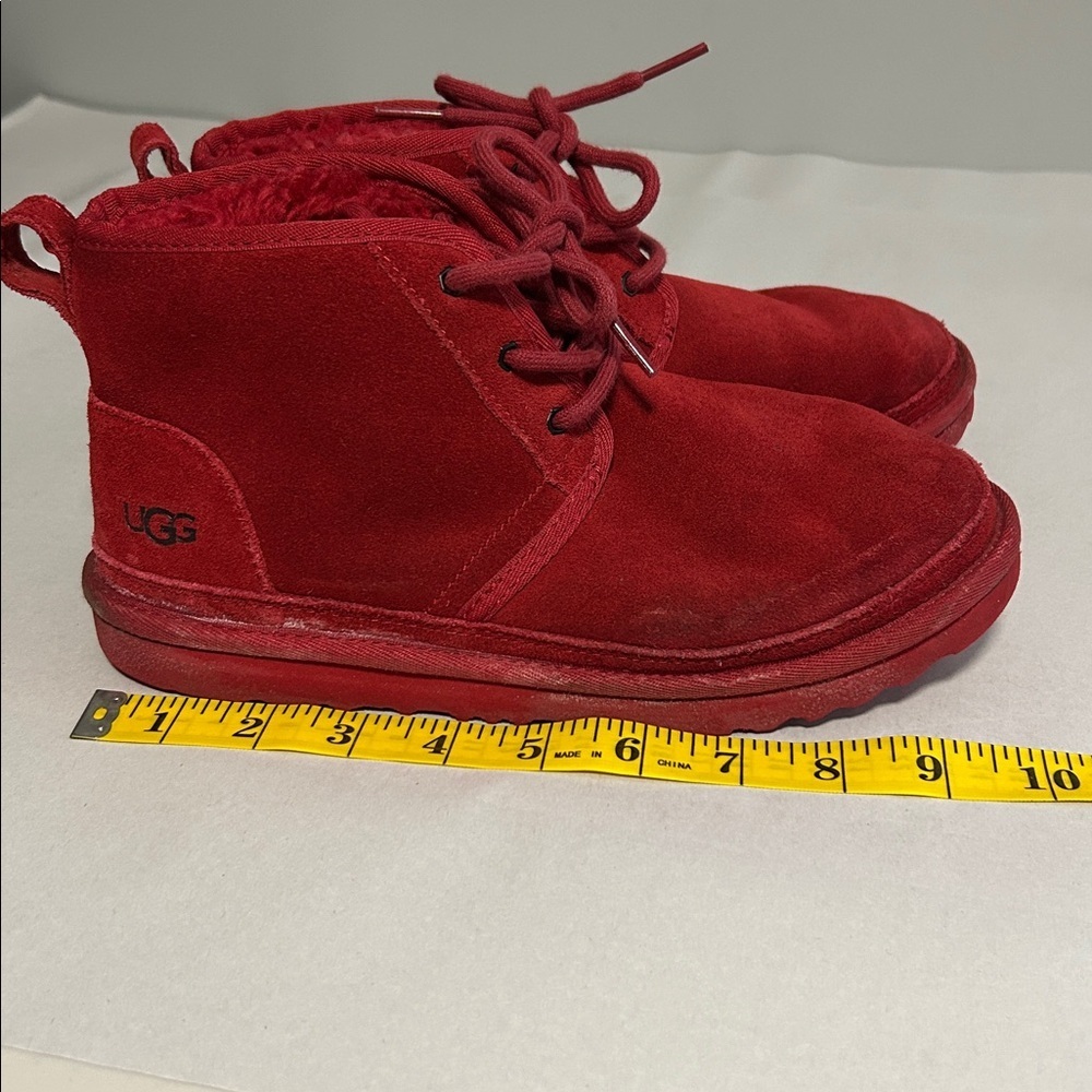 Kids Ugg Neumel II Red Suede Leather Boots Size 5 - Picture 11 of 14
